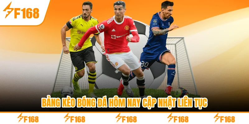 Bảng kèo bóng đá hôm nay cập nhật liên tục